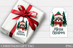 Christmas Gift Tags. Christmas Raccoon Gift Tag Printable Product Image 1