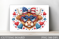 Patriotic Cow Cutting Board. Patriotic Cutting Board Design Product Image 1