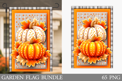 Fall Pumpkin Garden Flag. Fall Garden Flag Sublimation Product Image 1