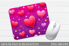 Hearts Mouse Pad Design. Valentines Mouse Pad Sublimation Product Image 1