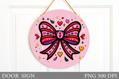 Valentines Bow Door Sign Design. Valentines Door Sign Product Image 1