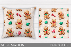 Gingerbread Pillow Design. Christmas Pillow Sublimation Product Image 1