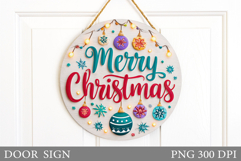 Christmas Door Sign Design. Merry Christmas Door Sign Product Image 1
