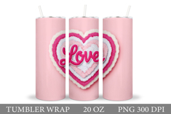 Heart Tumbler Sublimation. Valentines Tumbler Wrap Design Product Image 1