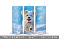 Christmas Dog Tumbler Design. Christmas Tumbler Sublimation Product Image 1