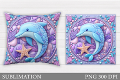 Dolphin Pillow Sublimation. Dolphin Sublimation Product Image 1