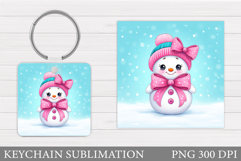 Christmas Snowman Keychain. Christmas Keychain Design Product Image 1