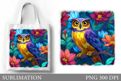 Owl Tote Bag Sublimation. Owl Sublimation Product Image 1