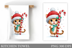 Christmas Cat Kitchen Towel. Christmas Kitchen Towel Design Product Image 1