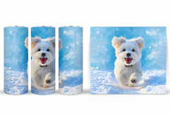 Christmas Dog Tumbler Design. Christmas Tumbler Sublimation Product Image 2