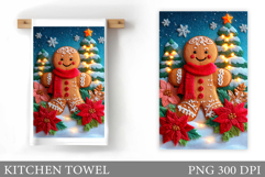 Gingerbread Kitchen Towel. Christmas Kitchen Towel Design Product Image 1