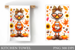 Fall Goose Kitchen Towel. Fall Kitchen Towel Sublimation Product Image 1