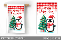 Christmas Penguin Kitchen Towel. Christmas Kitchen Towel Product Image 1