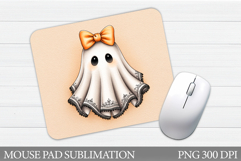 Halloween Ghost Mouse Pad. Halloween Mouse Pad Sublimation Product Image 1