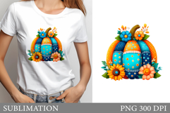 Floral Pumpkin T-Shirt Design. Pumpkin Sublimation Product Image 1