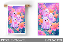 Cute Ghost Kitchen Towel. Cute Halloween Kitchen Towel Product Image 1