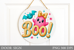 Boo Door Sign Design. Halloween Door Sign Sublimation Product Image 1