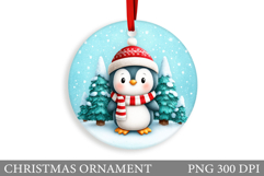 Cute Penguin Christmas Ornament. Cute Penguin Sublimation Product Image 1