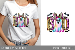 Boo Ghost Sublimation. Halloween T-Shirt Design Product Image 1