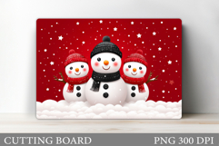 Cute Snowman Cutting Board. Christmas Cutting Board Design Product Image 1
