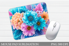 Floral Mouse Pad Sublimation. Flowers Mouse Pad Design Product Image 1