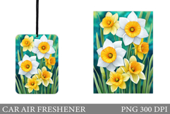 Floral Car Air Freshener. Flowers Car Air Freshener Design Product Image 1