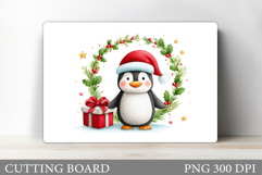 Cute Penguin Cutting Board. Christmas Cutting Board Design Product Image 1