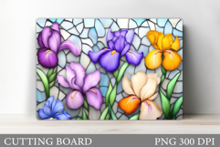 Irises Cutting Board Design. Flowers Cutting Board Product Image 1