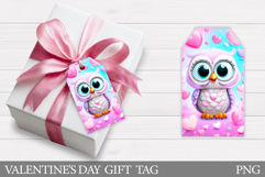 Valentines Owl Gift Tag. Valentine Gift Tag Printable Product Image 1