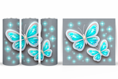 Butterflies Tumbler Design. Butterfly Tumbler Sublimation Product Image 2