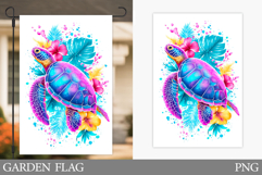 Sea Turtle Garden Flag Design. Sea Garden Flag Sublimation Product Image 1