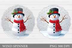 Cute Snowman Wind Spinner. Christmas Wind Spinner Design Product Image 1