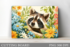Cute Raccoon Cutting Board. Cute Raccoon Sublimation Product Image 1