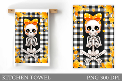 Skeleton Kitchen Towel Design. Halloween Kitchen Towel Product Image 1