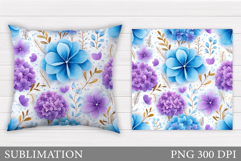 Floral Pillow Sublimation. Flowers Sublimation Product Image 1