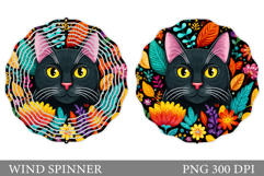 Cat Wind Spinner Design. Cat Sublimation Product Image 1