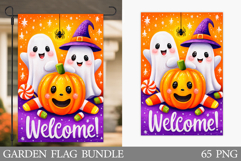Welcome Garden Flag. Cute Halloween Garden Flag Design Product Image 1
