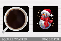 Christmas Disco Snowman Coaster. Christmas Coaster Design Product Image 1