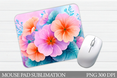 Flowers Mouse Pad Sublimation. Floral Mouse Pad Design Product Image 1