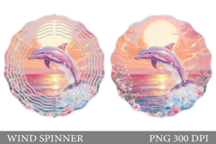 Dolphin Spinner Sublimation. Dolphin Wind Spinner Design Product Image 1