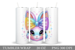 Cute Bunny Tumbler Design. Bunny Sublimation Product Image 1