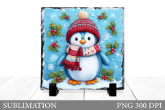 Christmas Penguin Slate Design. Cute Penguin Sublimation Product Image 1