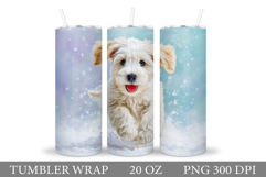 Christmas Dog Tumbler Design. Christmas Tumbler Sublimation Product Image 1
