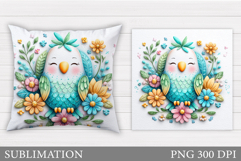 Cute Parrot Pillow Design. Parrot Sublimation Product Image 1