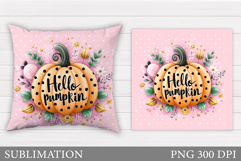 Fall Pumpkin Pillow Design. Pumpkin Sublimation Product Image 1