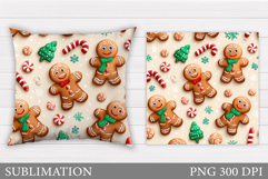 Gingerbread Pillow Design. Christmas Pillow Sublimation Product Image 1