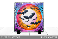 Halloween Bat Slate Sublimation. Halloween Slate Design Product Image 1
