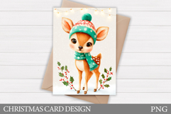 Christmas Deer Card Printable. Christmas Card Design Product Image 1