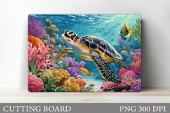 Sea Turtle Cutting Board. Turtle Cutting Board Sublimation Product Image 1
