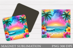 Sea Magnet Design. Beach Magnet Sublimation Product Image 1